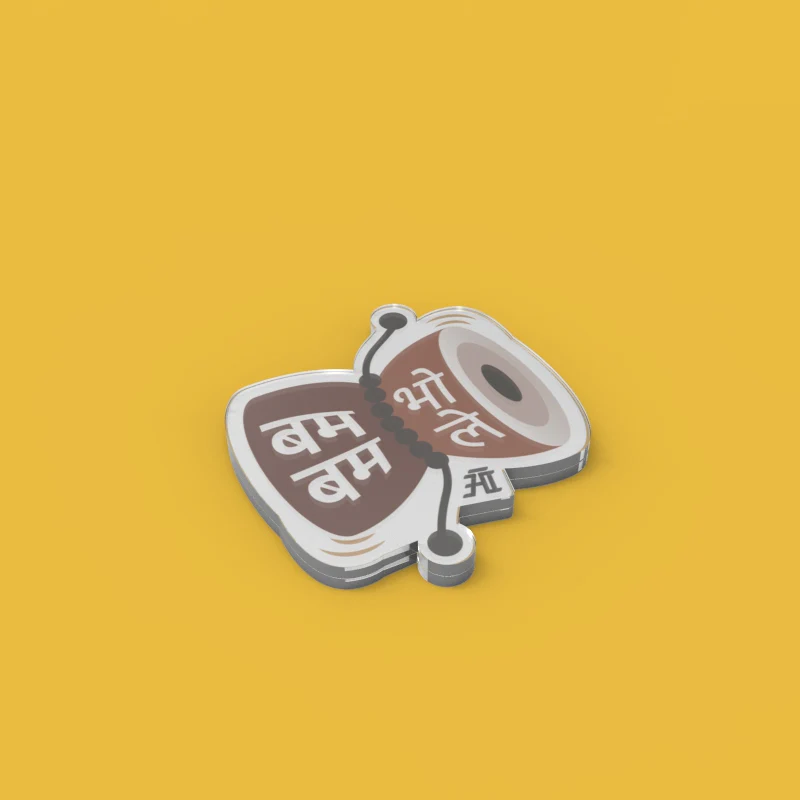 Bam Bam Bhole | Acrylic Fridge Magnet