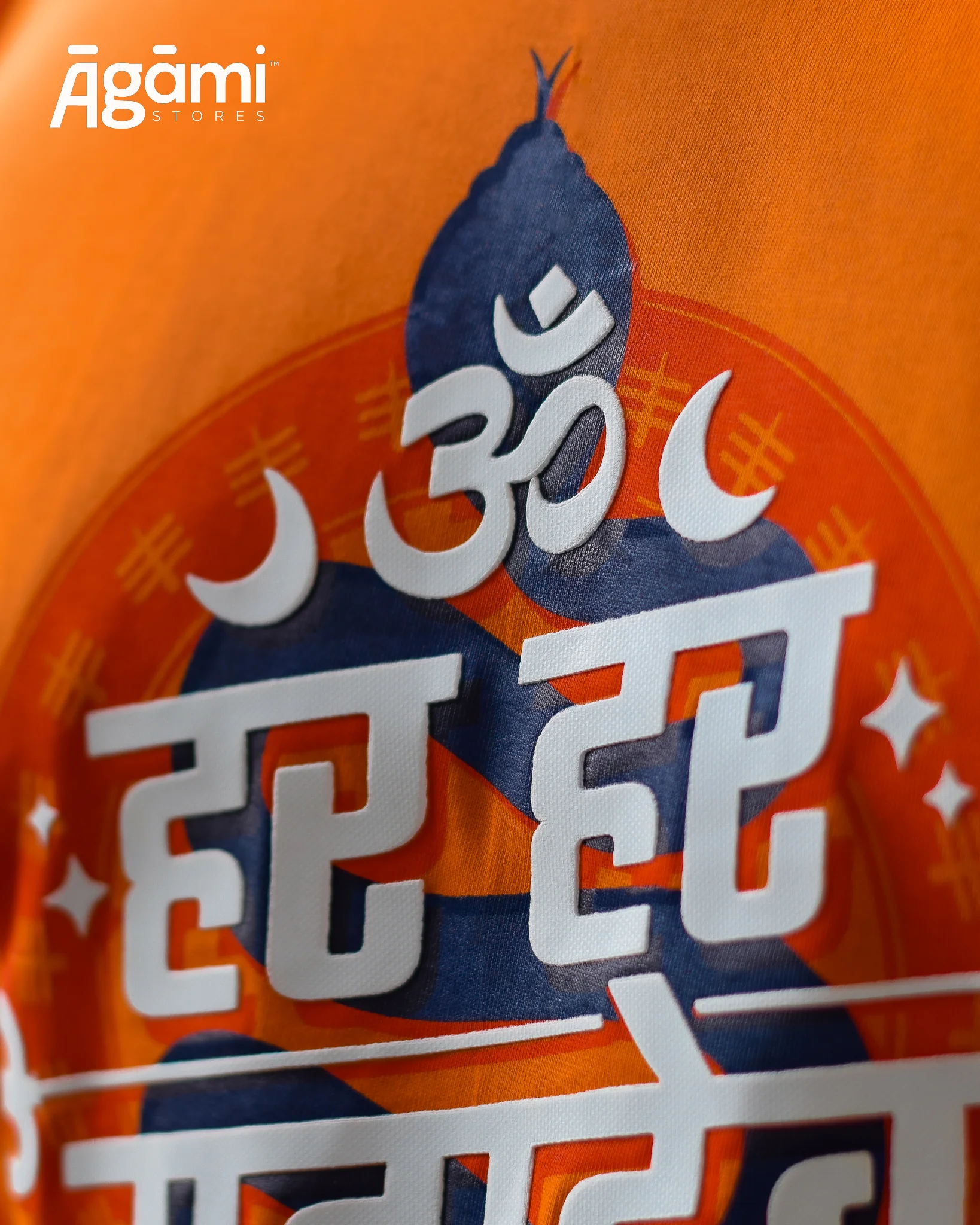 Har Har Mahadev Full Sleeves Tshirt - Orange | Regular Fit - Image 3