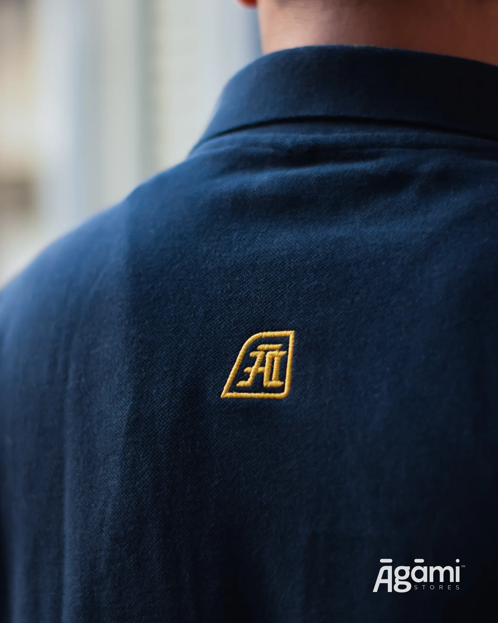 Mahakal Tilak Polo Neck T-shirt - Navy Blue | Regular Fit - Image 6