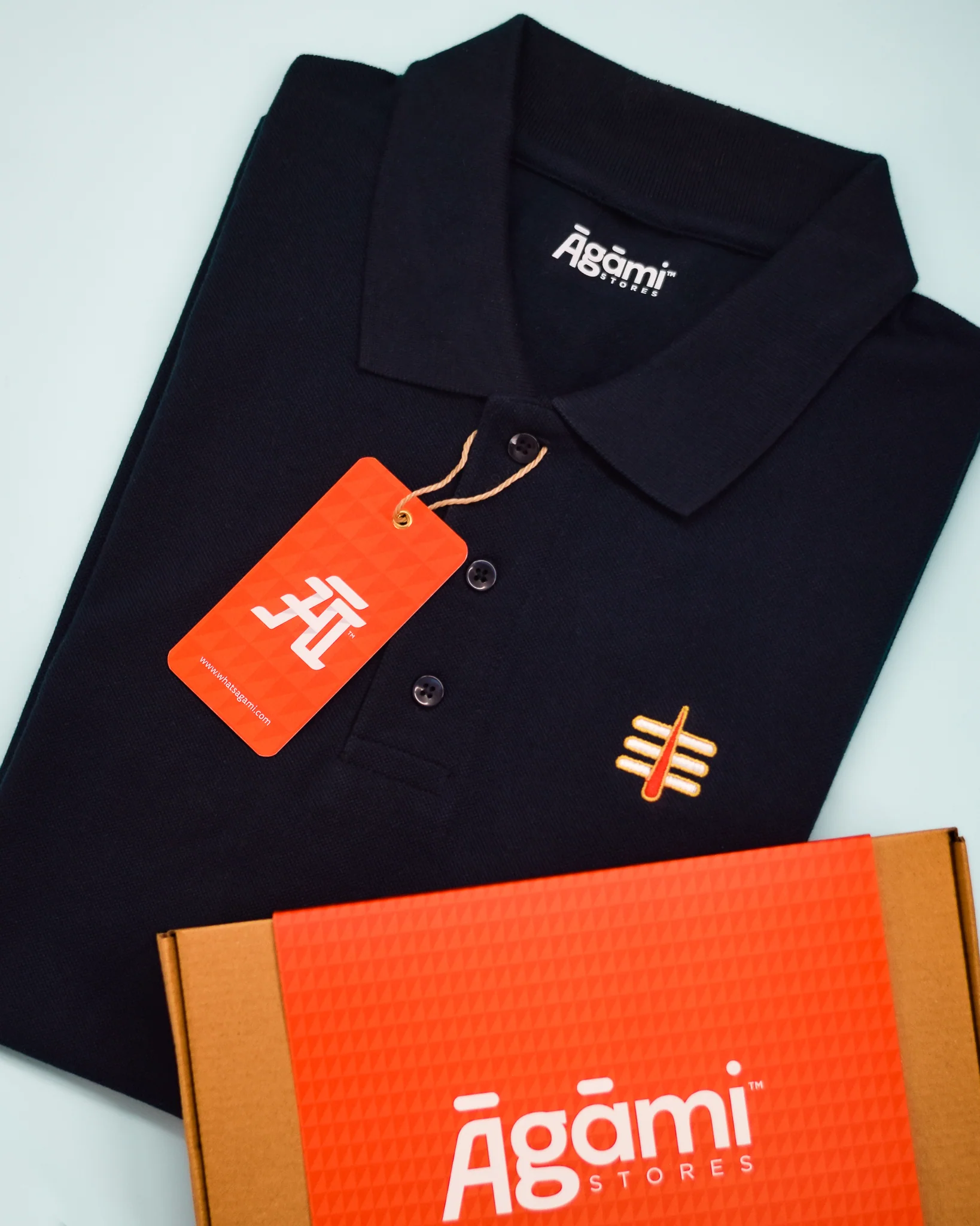 Mahakal Tilak Polo Neck T-shirt - Navy Blue | Regular Fit - Image 7