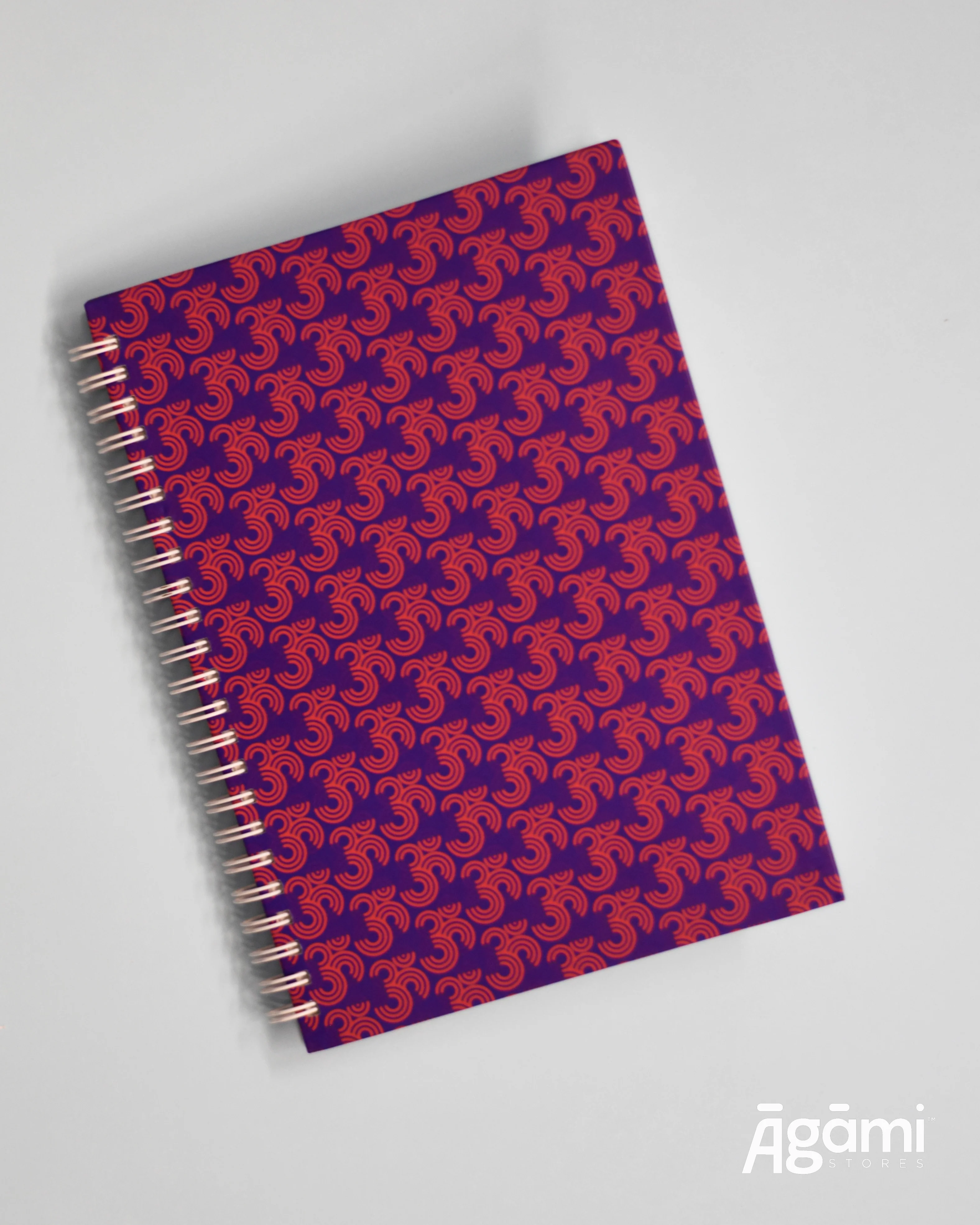 Om Pattern Spiral A5 Notebook | Purple - Image 2