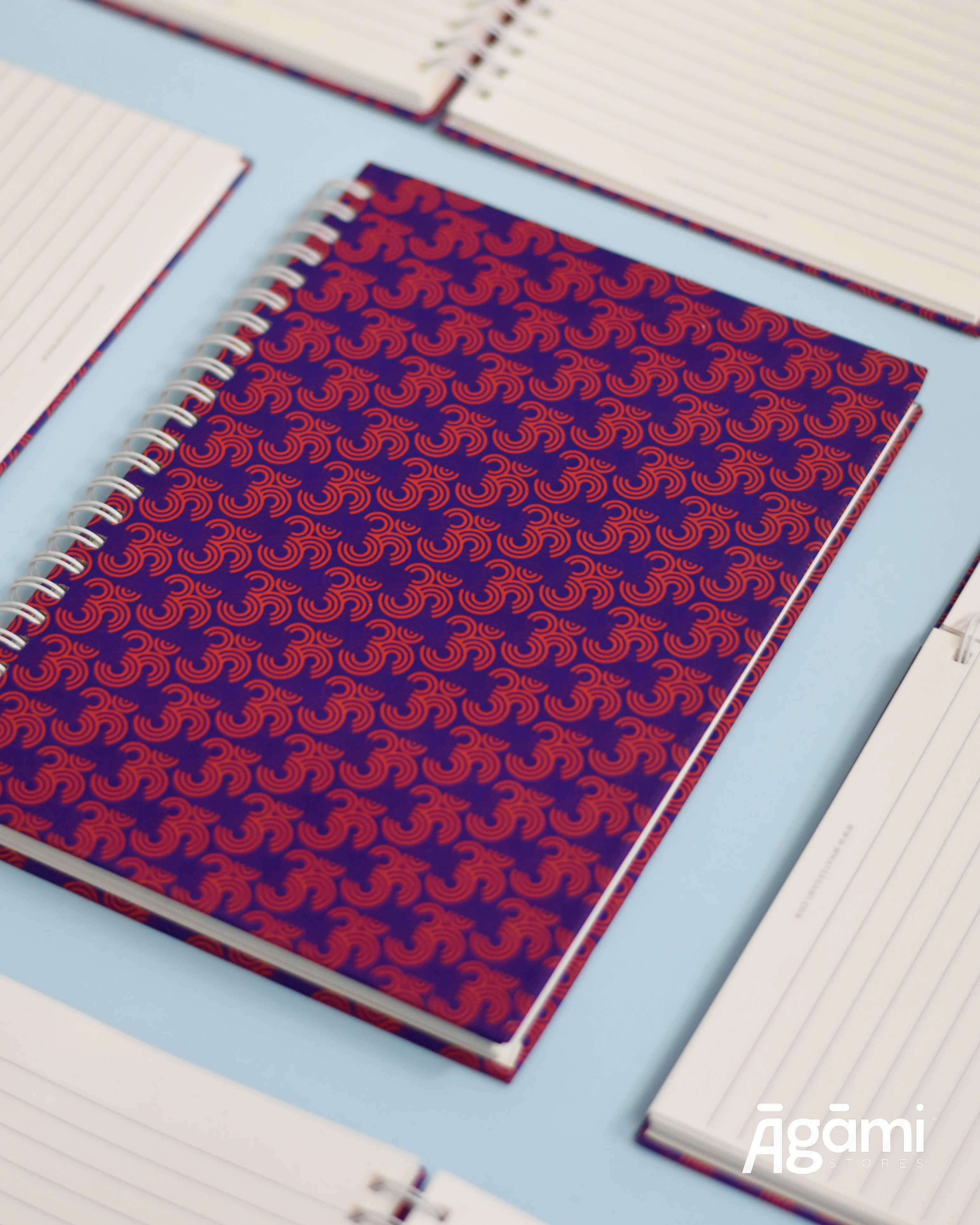 Om Pattern Spiral A5 Notebook | Purple - Image 8