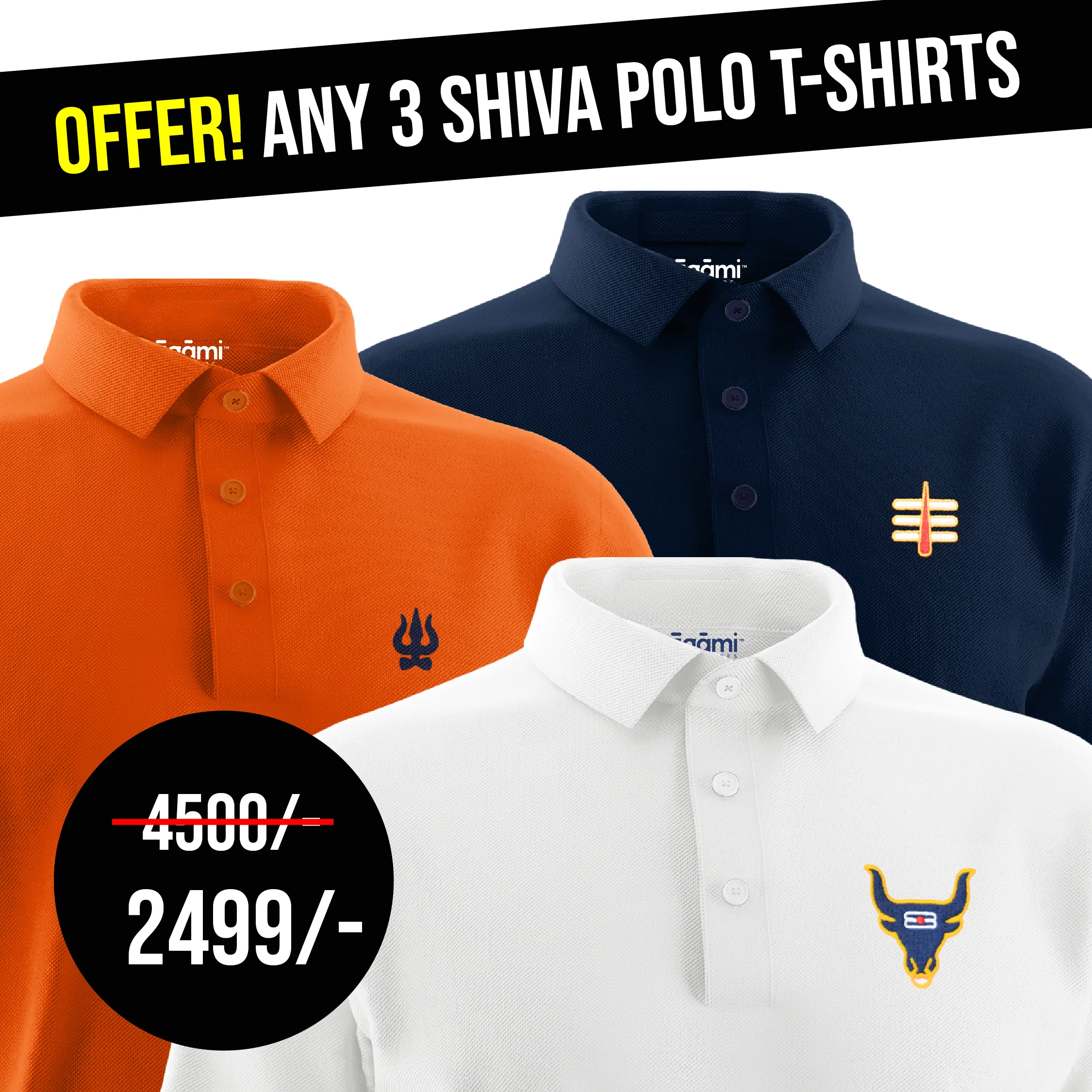 Combo Pack of 3 Shiva Polo Tshirts - Image 2