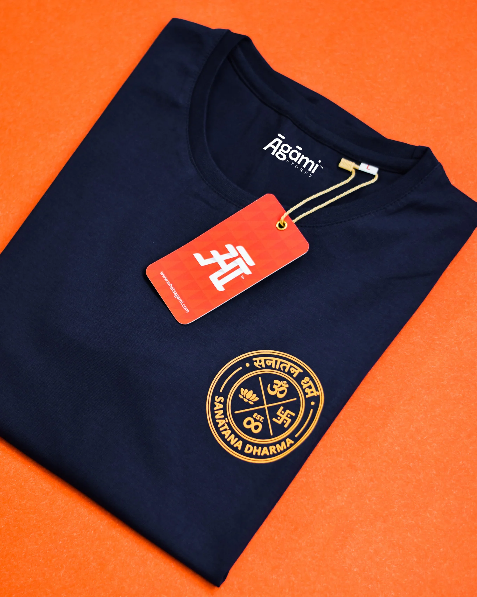 Sanatana Dharma Emblem Tshirt - Navy Blue | Regular Fit - Image 4