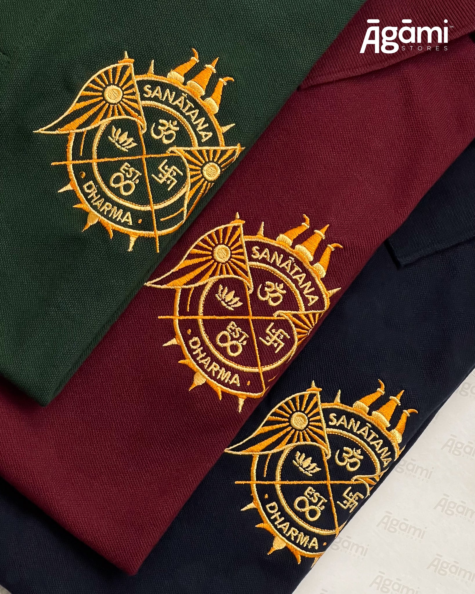 Sanātana Dharma Polo Neck Tshirt | Navy Blue - Image 4