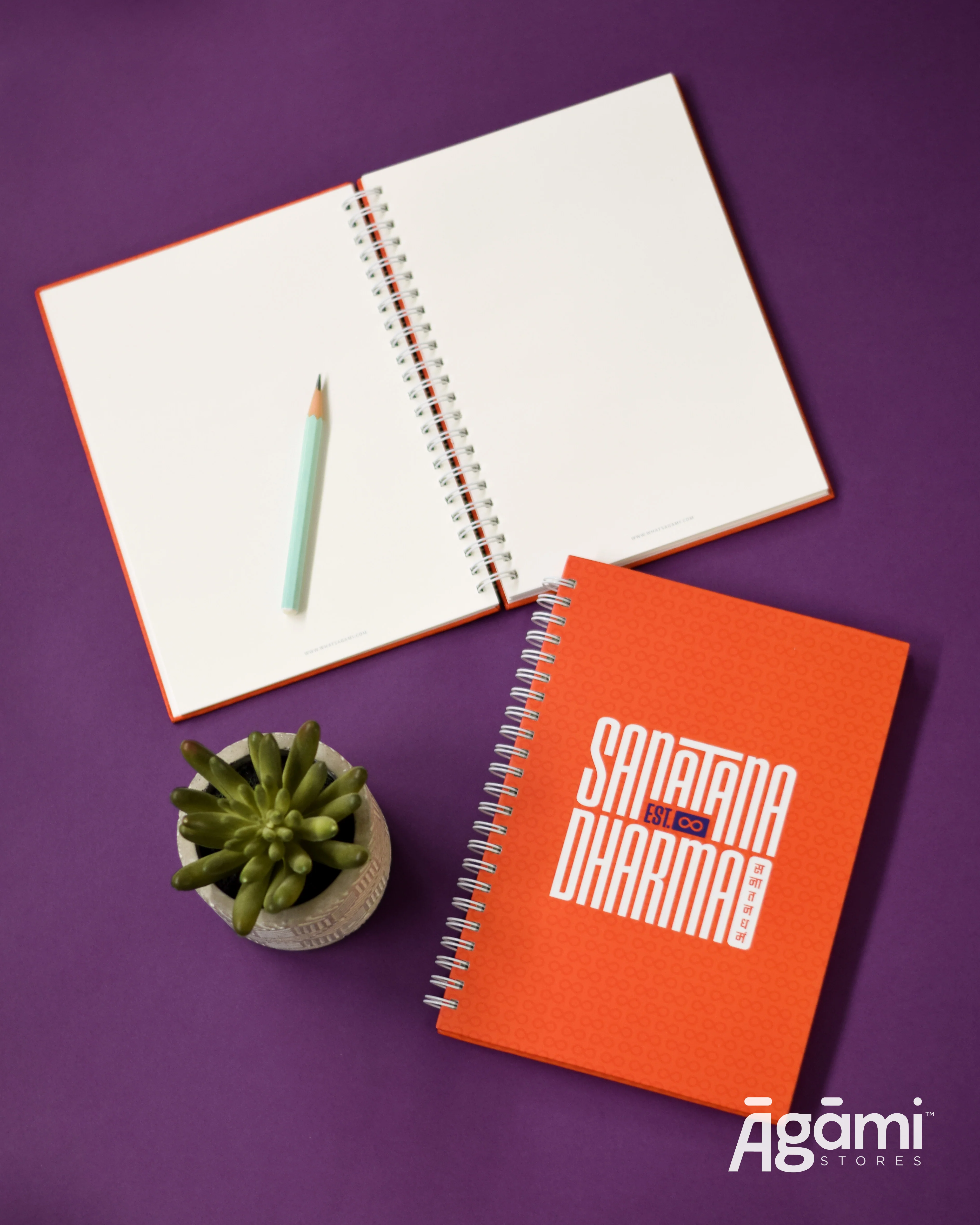 Sanātana Dharma A5 Spiral Notebook | Orange - Image 4