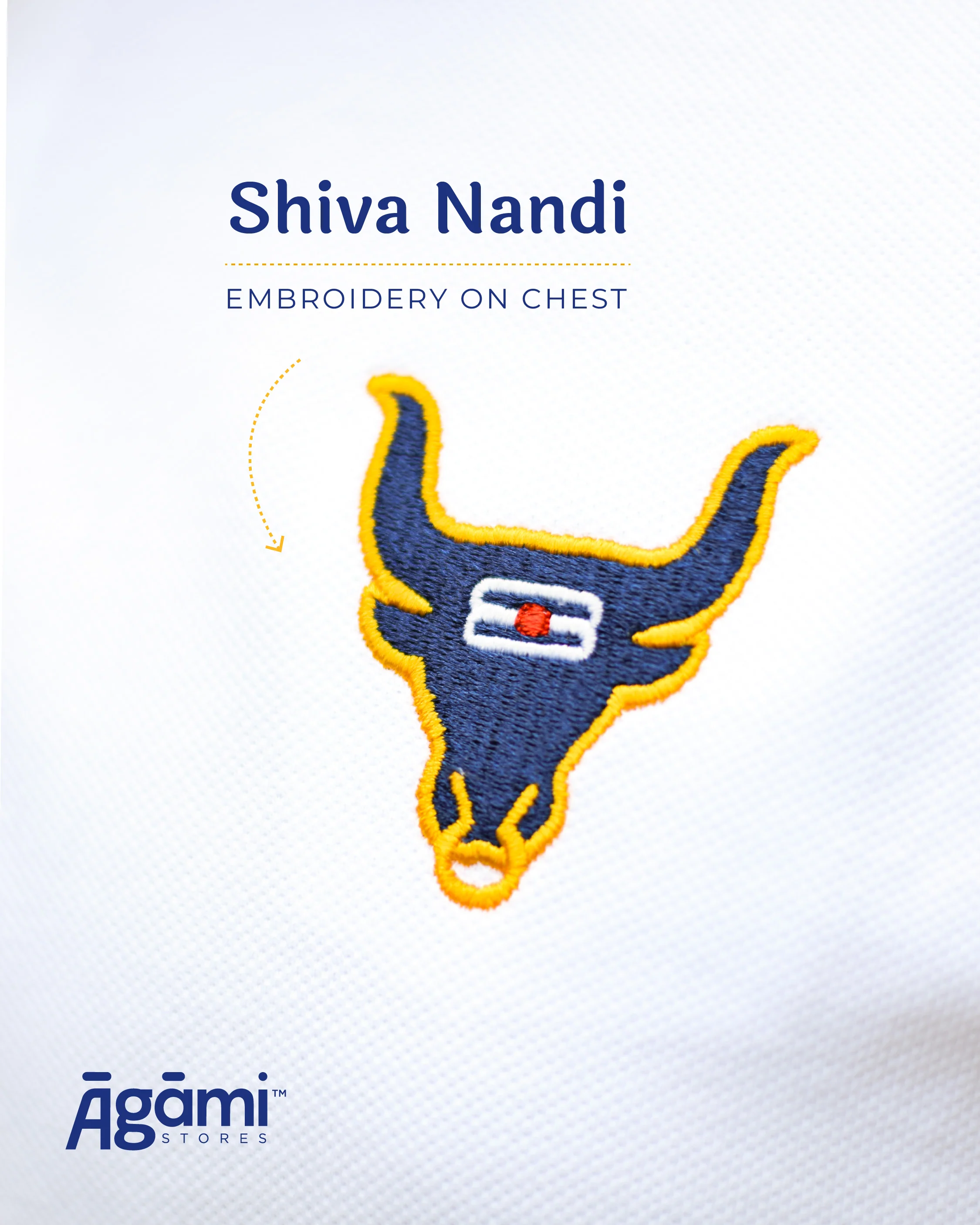 Shiva Nandi Polo Neck Tshirt - White | Regular Fit - Image 2